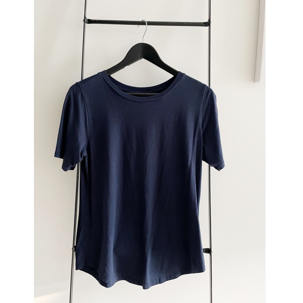 Navy Blue Short Sleeve Tee Womens XS